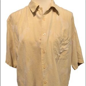 Havana Club silk button down Hawaiian shirt